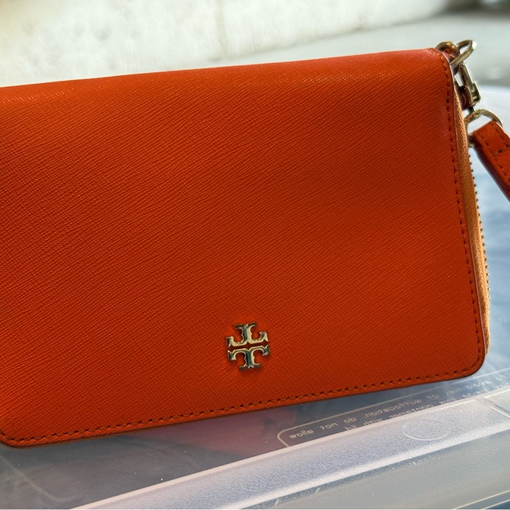 Tory Burch Vibrant Orange Wristlet
